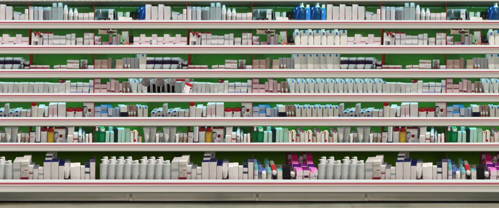 Organized Shelf in Store